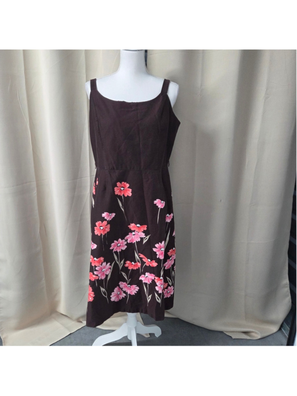 Studio I Floral Brown Dress Summer Size 16